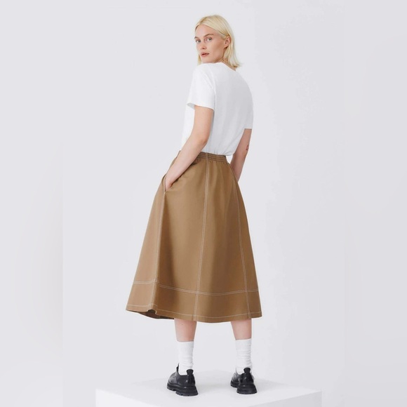 Kowtow Triangle Skirt Organic Cotton Earth Denim Camel Size XL - Picture 5 of 14